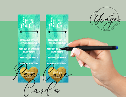 Turquoise Water Color Pen Care Card