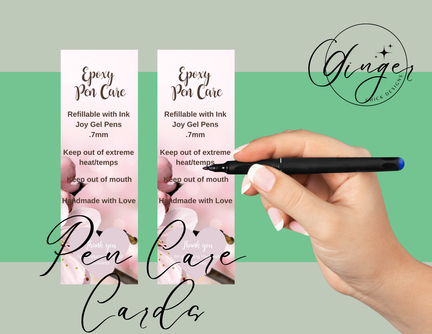 Cherry Blossom Pen Care Card