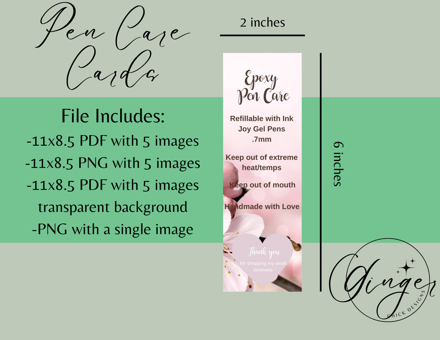 Cherry Blossom Pen Care Card