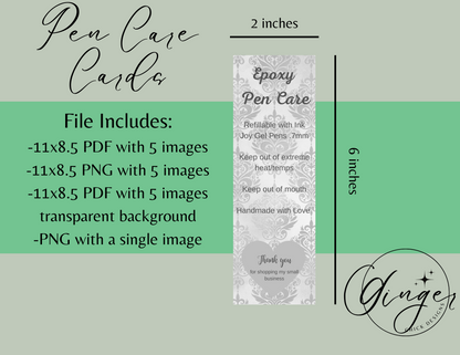 Gray Jacquard Pen Care Card