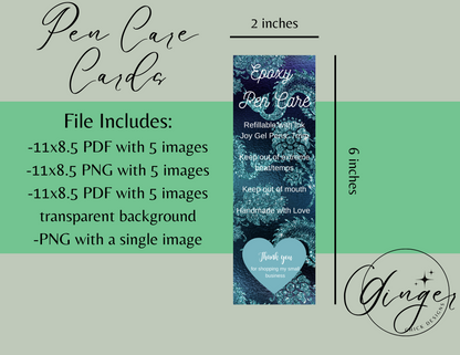 Under the Sea Pen Care Card