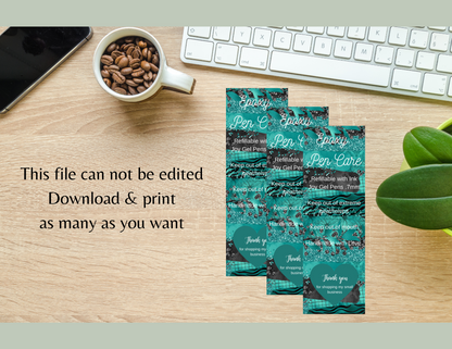 Turquoise Pen Care Card
