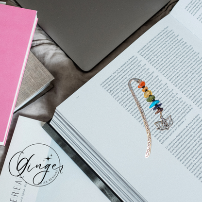 Gemstones with Lotus Flower Hook Bookmark
