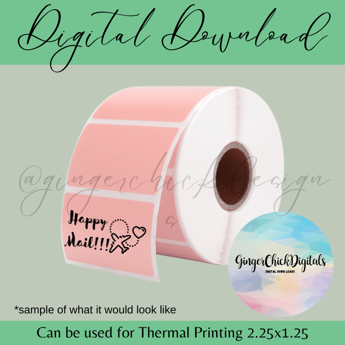 Traveling Happy Mail Thermal Label