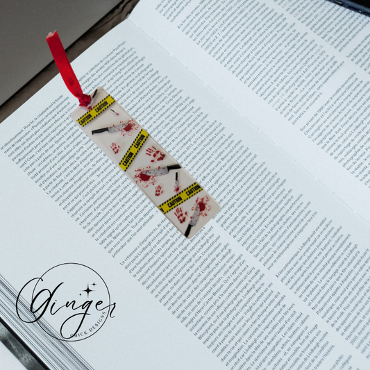 Caution Tape Acrylic Bookmarks
