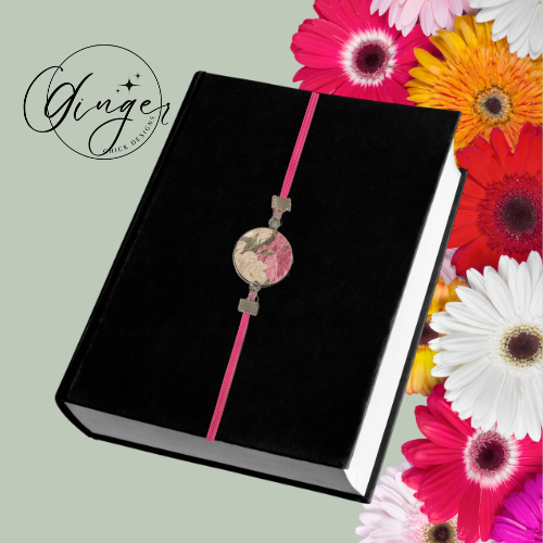 Pink Roses Elastic Bookmark
