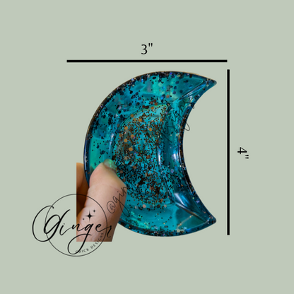 Galaxy Moon Resin Trinket Dish