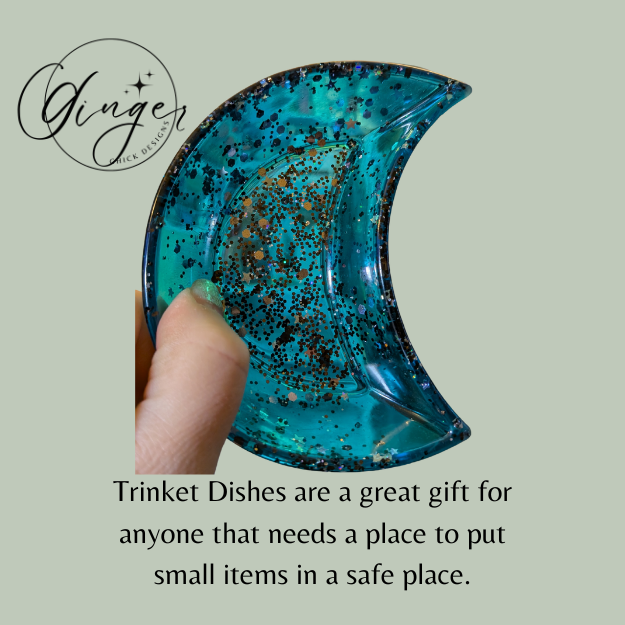Galaxy Moon Resin Trinket Dish