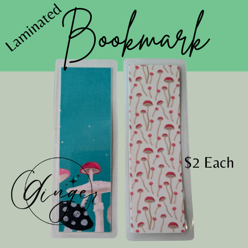 Mushrooms Prints Laminated Bookmark
