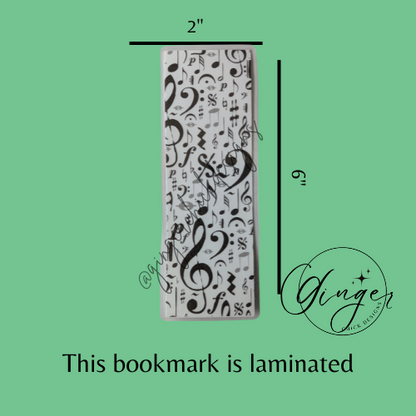 Music Notes Laminated Bookmark