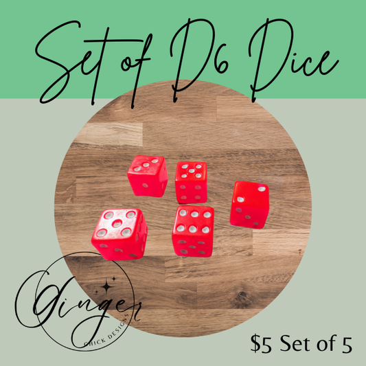 Neon Pink Small D6 Dice Set