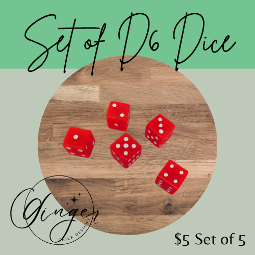 Neon Red Small D6 Dice Set