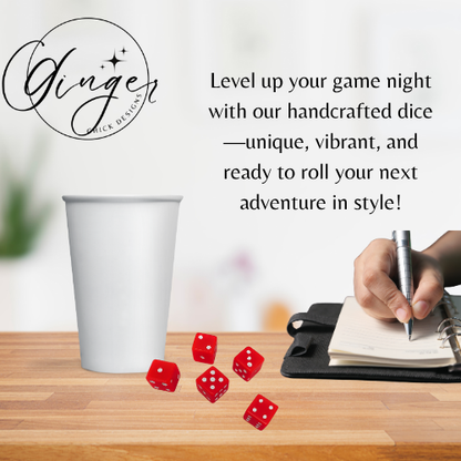 Neon Red Small D6 Dice Set