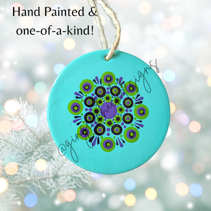 Ocean Mandala Painted Ceramic Ornament