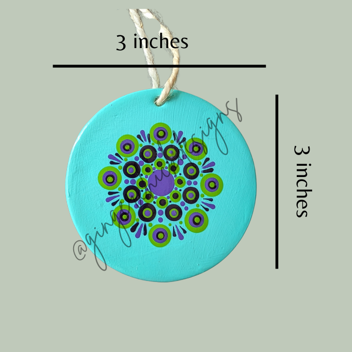 Ocean Mandala Painted Ceramic Ornament