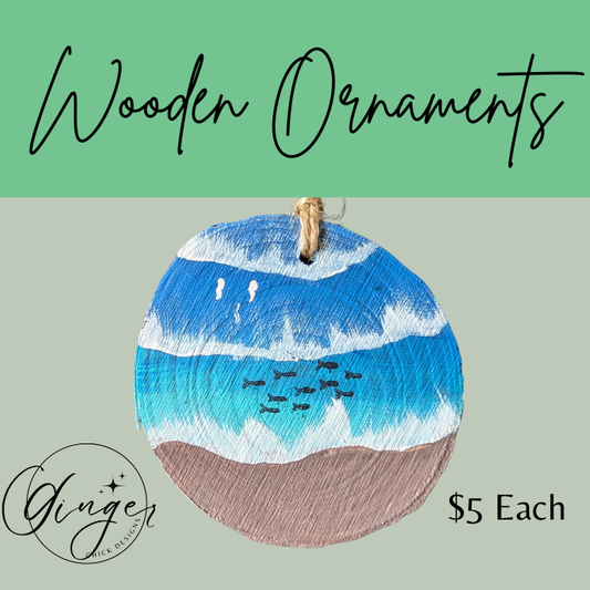 Ocean Themed Wooden Ornament