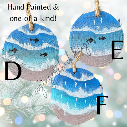 Ocean Themed Wooden Ornament