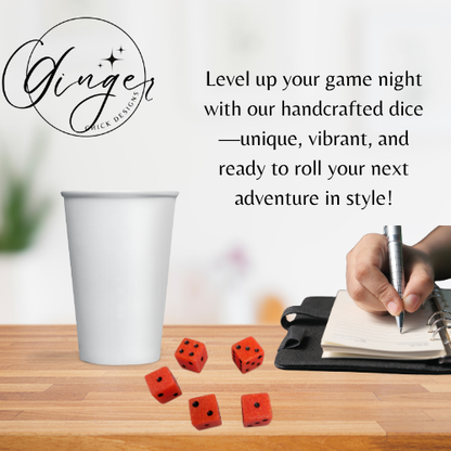 Orange Glitter Small D6 Dice Set