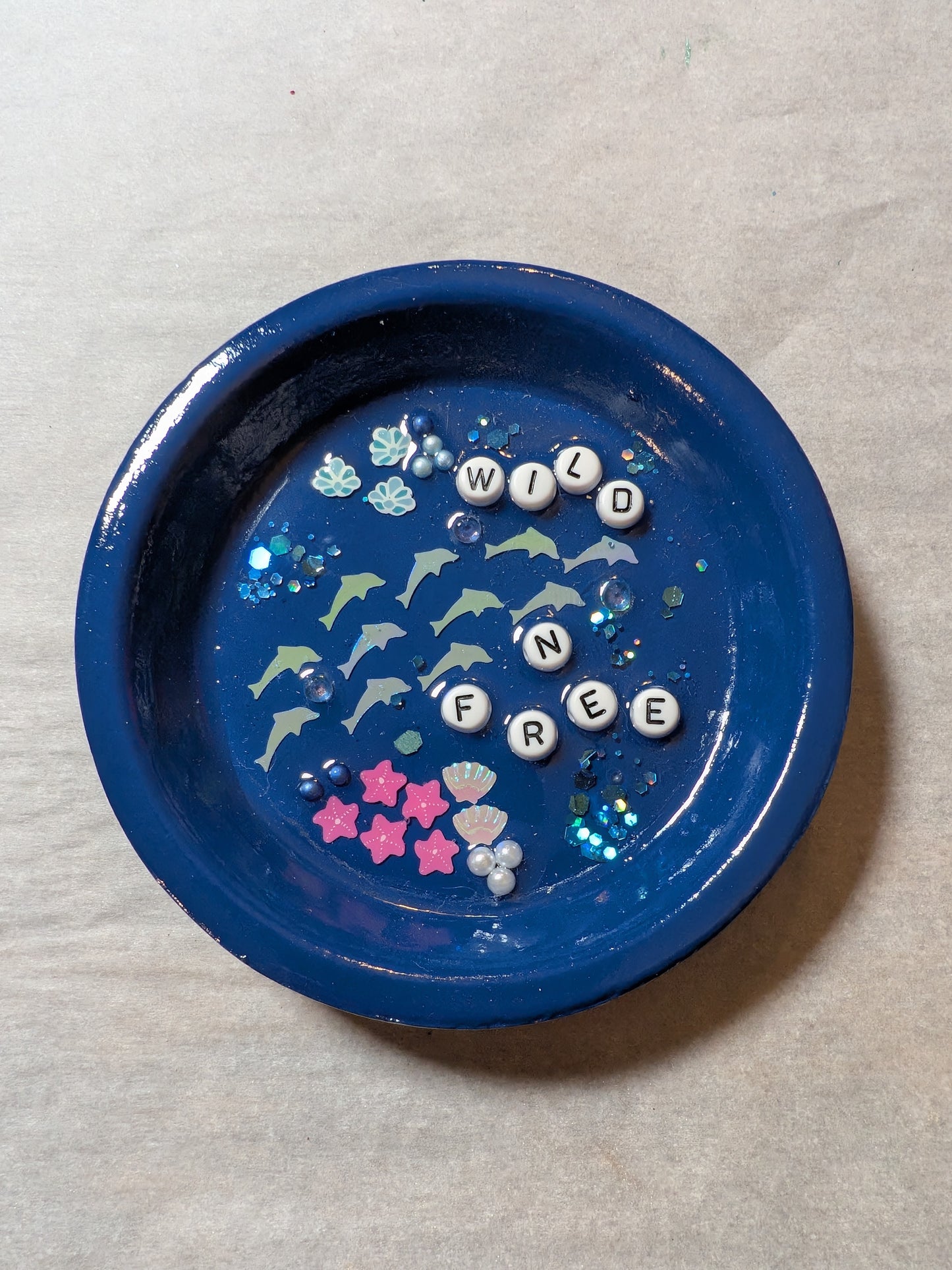 Wild N Free Mixed Media Art Trinket Dish