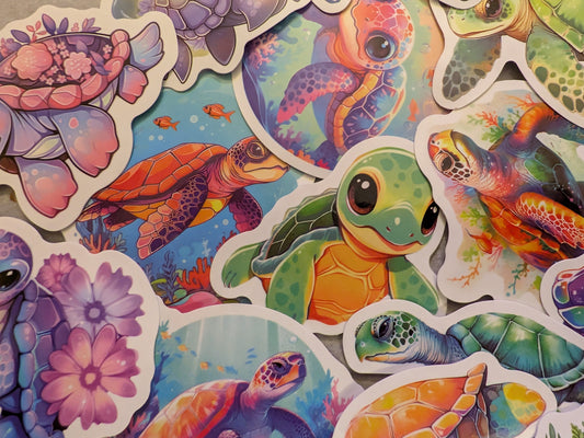 Colorful Sea Turtle Stickers – Mystery Pack of 6 for $2 🐢🌊