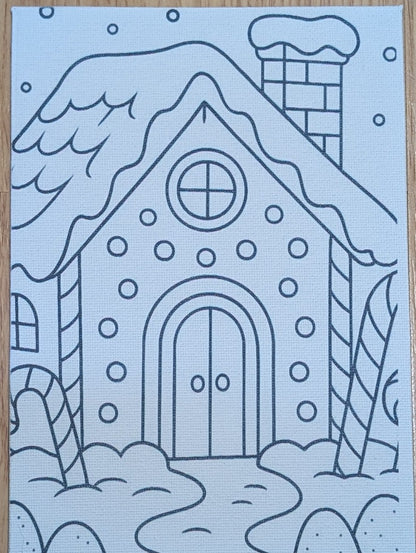 Kids Watercolor Art Kit – Gingerbread House