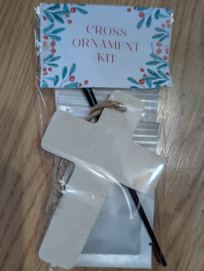 Wooden Cross Ornament Paint Kit - Boy