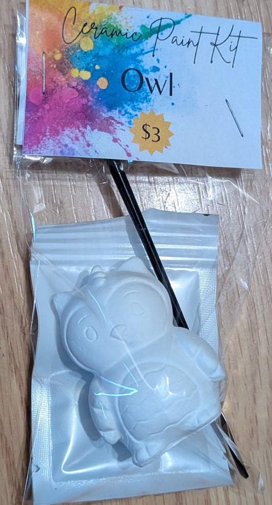 Mini Ceramic Figurine Paint Kit – Owl