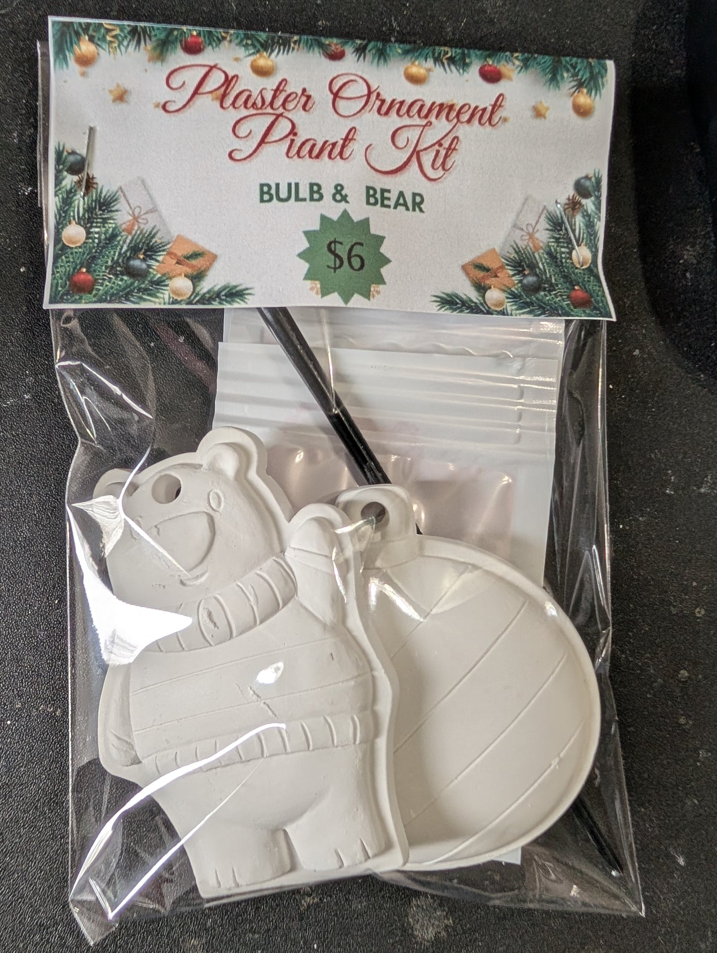 Plaster Ornament Paint Kit – Bear & Bulb