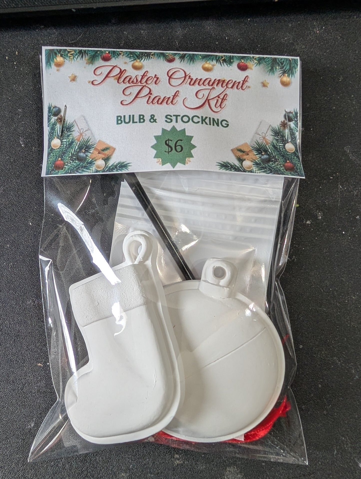 Plaster Ornament Paint Kit – Stocking & Bulb
