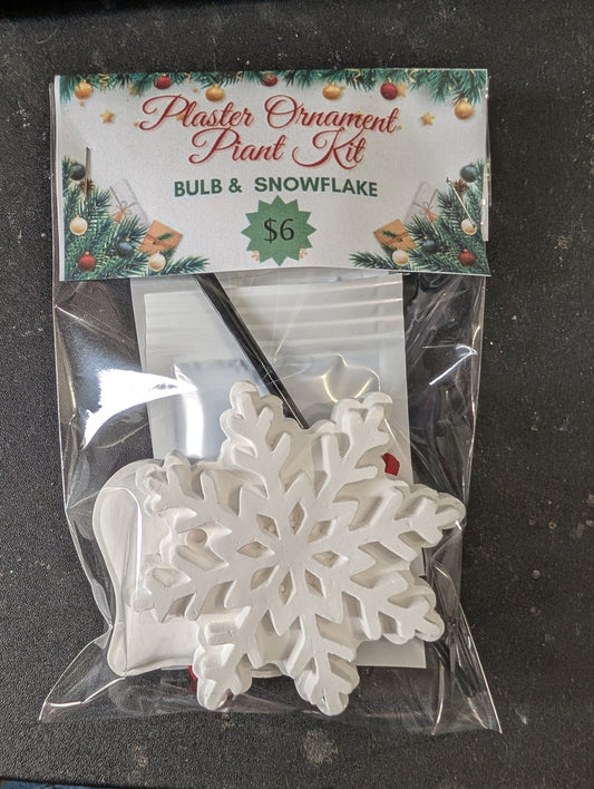 Plaster Ornament Paint Kit – Snowflake & Bulb