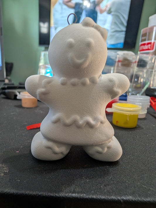 Plaster Ornament Paint Kit – 3D Gingerbread Girl