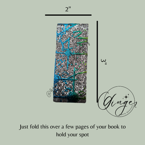 Paint Splatter Leather Magnetic Bookmark