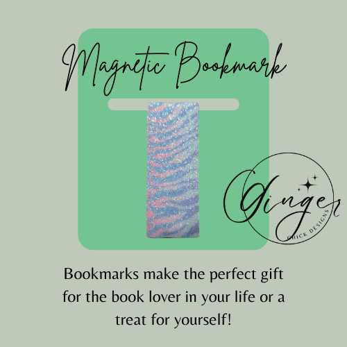 Pastel Zebra Leather Magnetic Bookmark