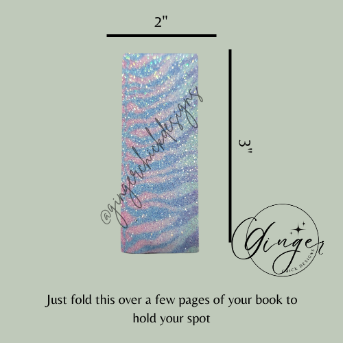 Pastel Zebra Leather Magnetic Bookmark