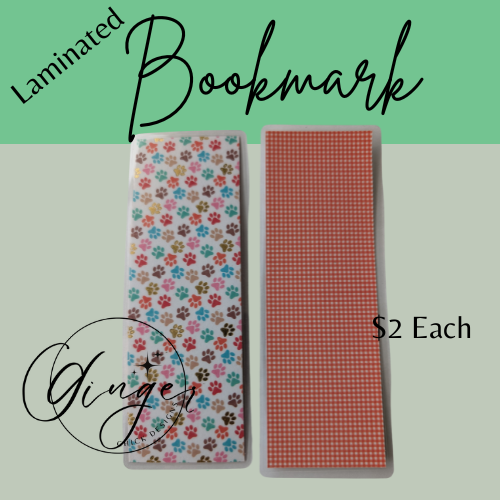 Paw Print Laminated Bookmark
