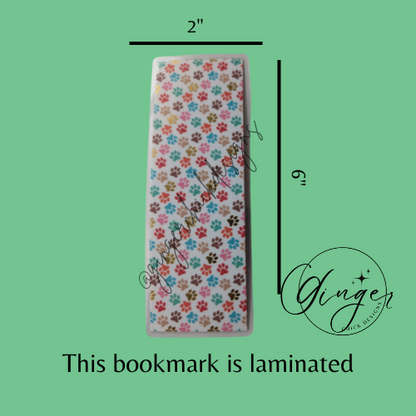 Paw Print Laminated Bookmark