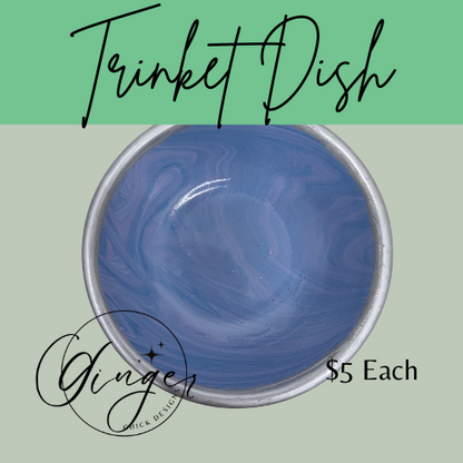 Periwinkle Paint Pour Trinket Dish