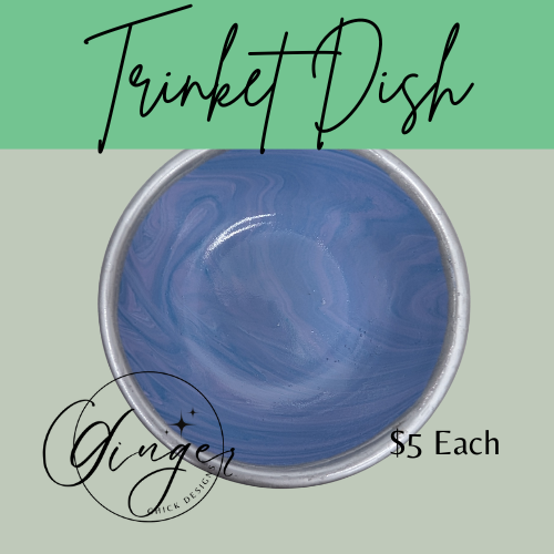 Periwinkle Paint Pour Trinket Dish
