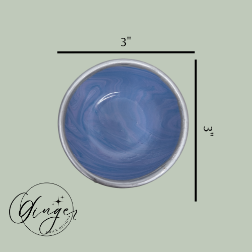 Periwinkle Paint Pour Trinket Dish