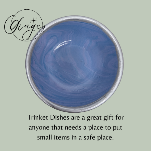 Periwinkle Paint Pour Trinket Dish