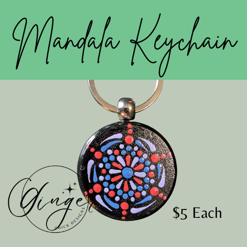 Pin Wheel Mandala Dot Keychain