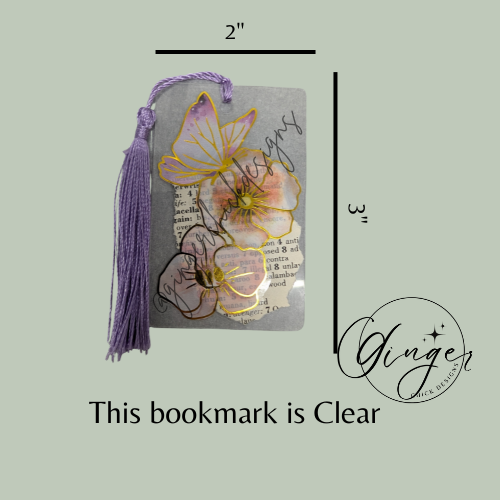 Pink Butterfly Dictionary Acrylic Bookmark
