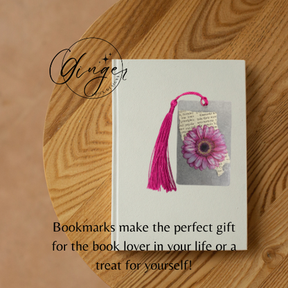 Pink Gerbrea Dictionary Acrylic Bookmark
