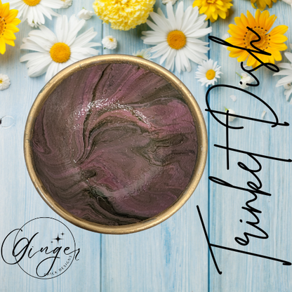 Pink Lady Paint Pour Trinket Dish