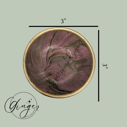 Pink Lady Paint Pour Trinket Dish