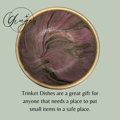Pink Lady Paint Pour Trinket Dish