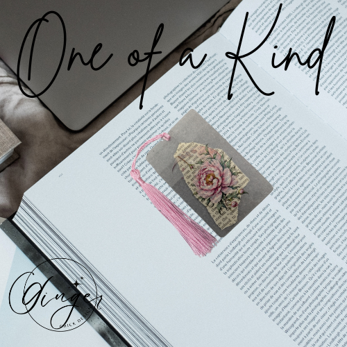 Pink Peony Dictionary Acrylic Bookmark