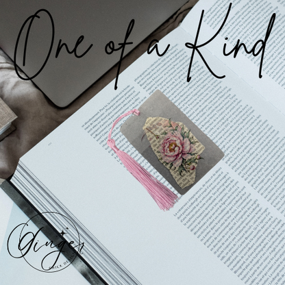 Pink Peony Dictionary Acrylic Bookmark