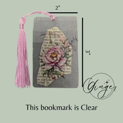 Pink Peony Dictionary Acrylic Bookmark