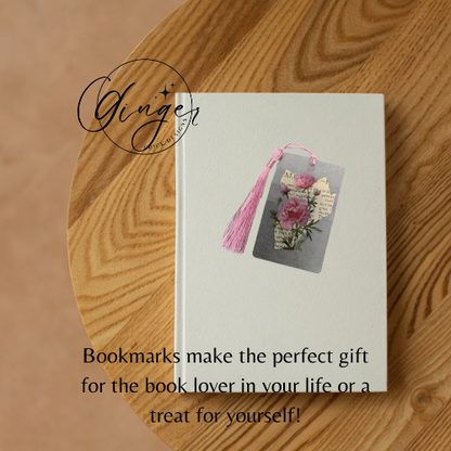 Pink Rose Dictionary Acrylic Bookmark